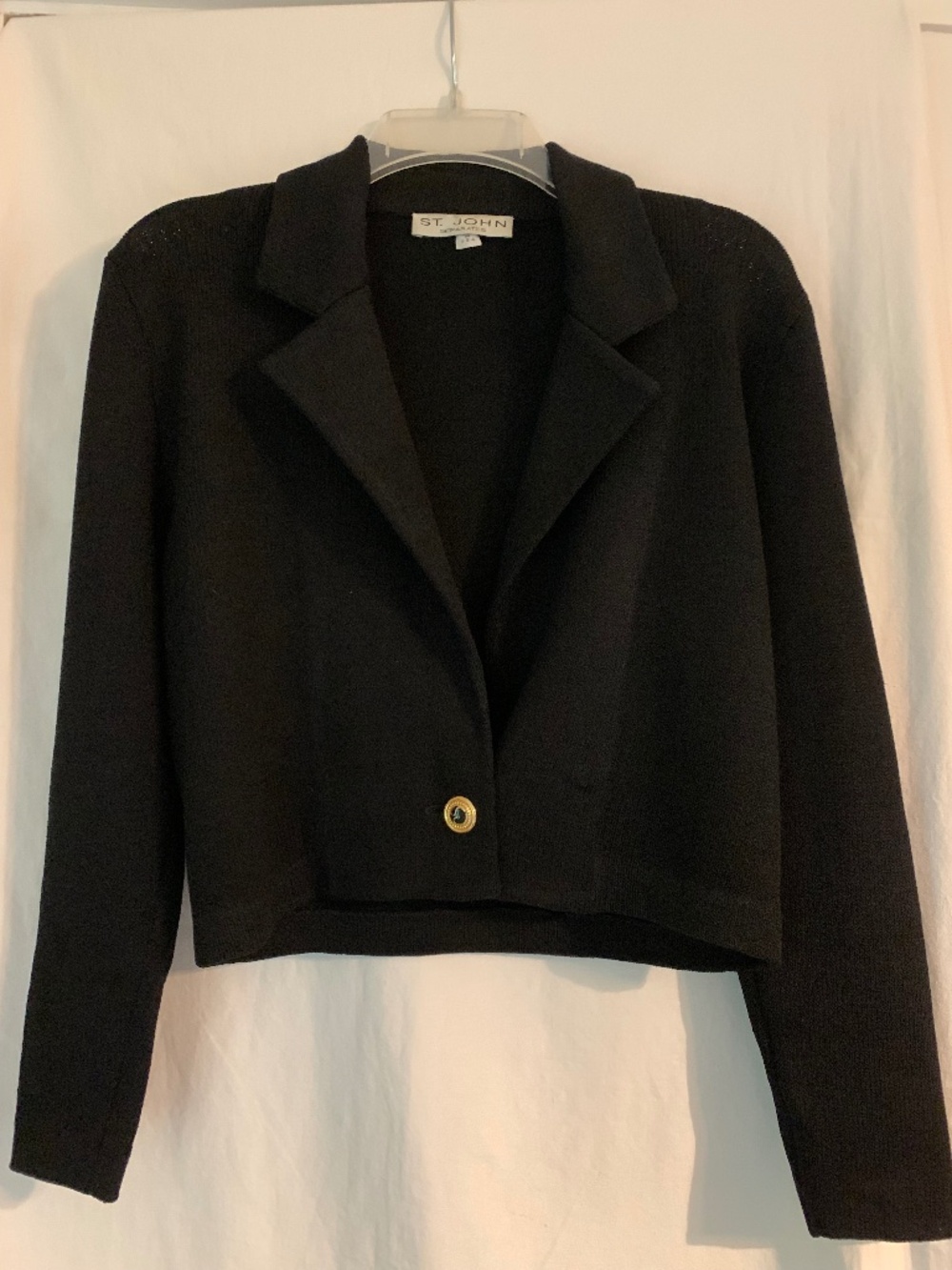 St John vintage black 'Santana Knit' cropped cardigan/jacket